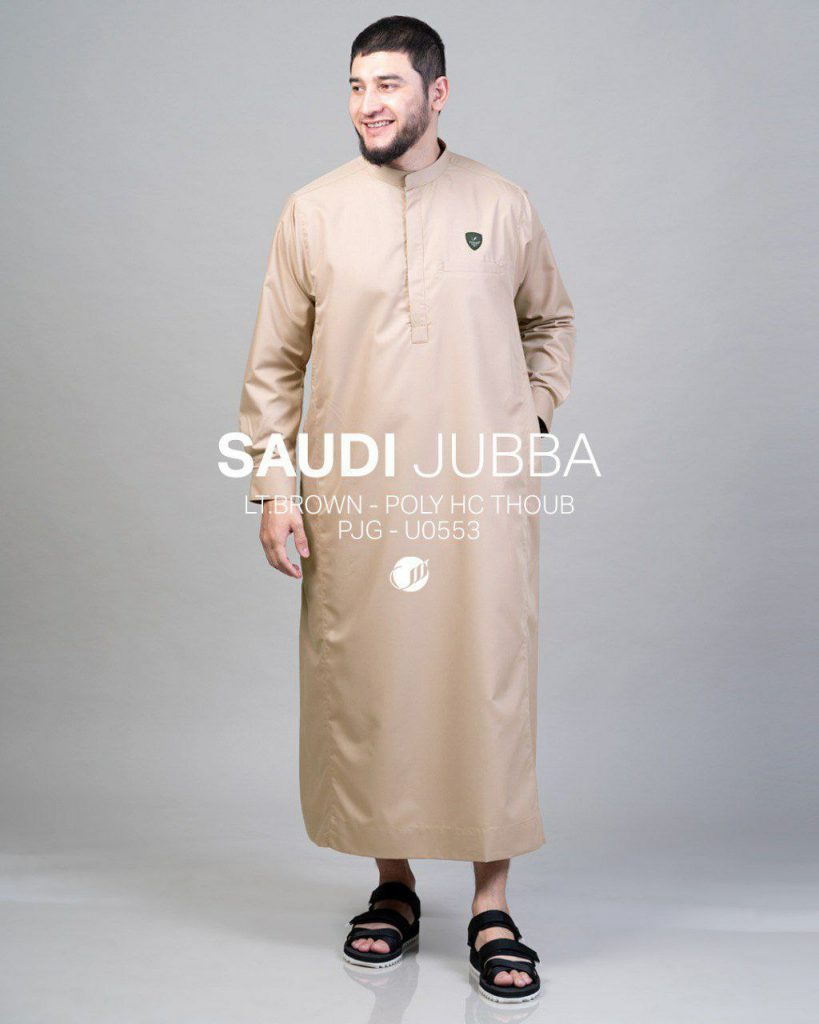 Jubah Arab Saudi untuk pria dengan warna cokelat